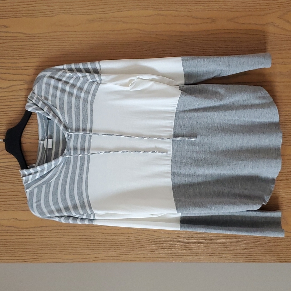 Women's color block long sleeve hoodie, M